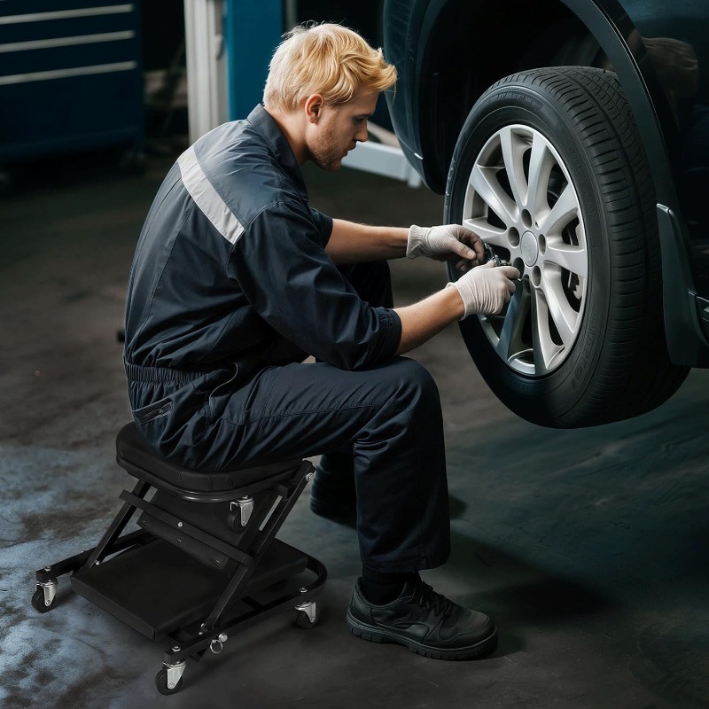 36-inch Folding Car Repair Bed - Garage Creeper Roller 评论和价格