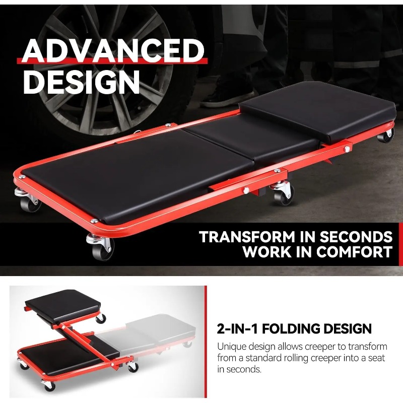 Foldable Z Creeper 2in1 Rollin - Garage Creeper Roller 评论和价格