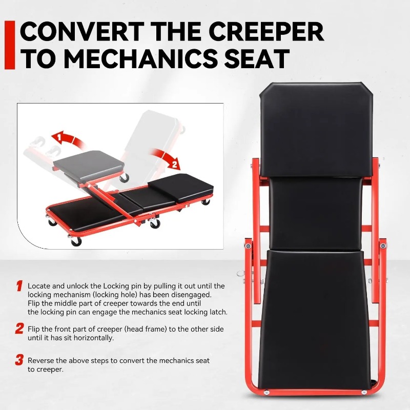 Foldable Z Creeper 2in1 Rollin - Garage Creeper Roller 评论和价格