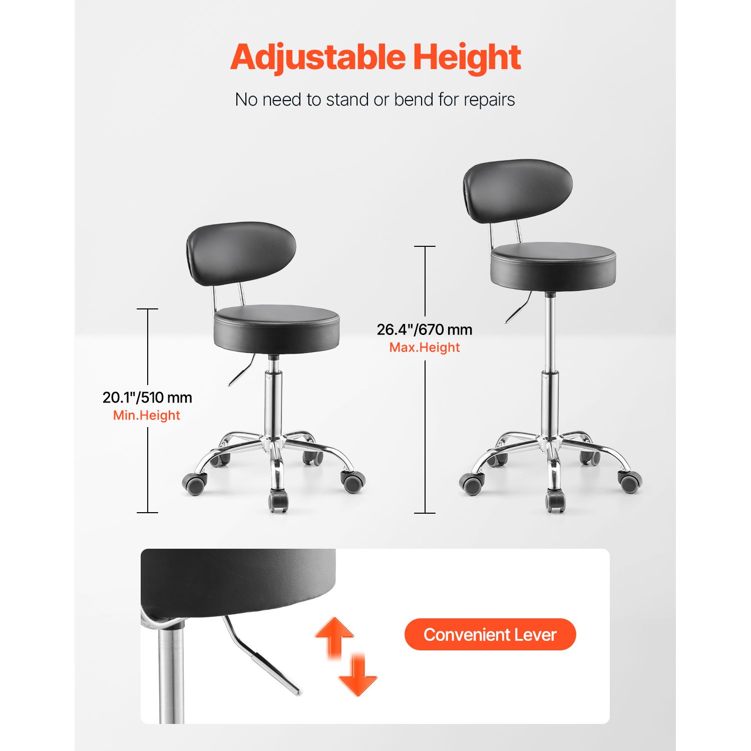 Shop Stool with Backrest, Pneu - Garage Creeper Roller 评论和价格