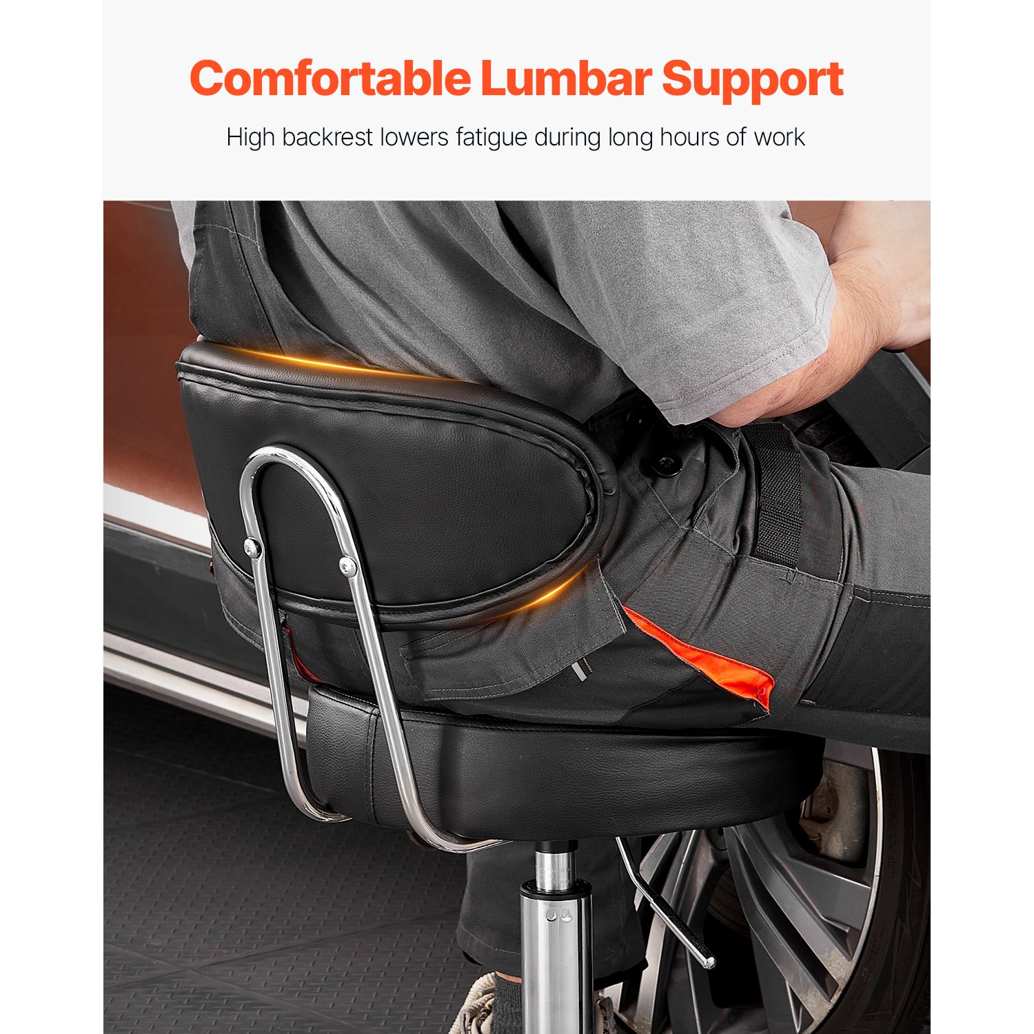 Shop Stool with Backrest, Pneu - Garage Creeper Roller 评论和价格
